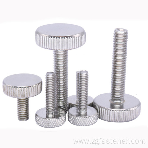 Stainless steel DIN653 Flat head Knurled thumb screw